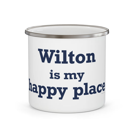 Wilton is my Happy Place Enamel Camping Mug