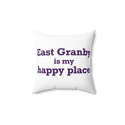 East Granby is My Happy Place Polyester Square Pillow