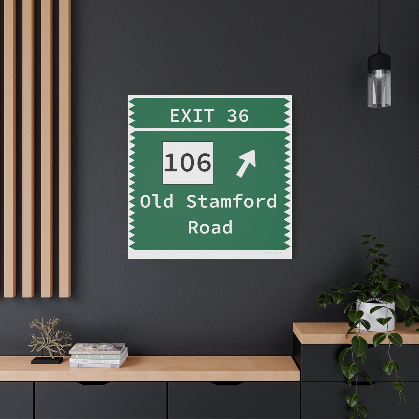 Vintage Merritt Parkway Exit 36 Sign Matte Canvas, Stretched, 1.25"