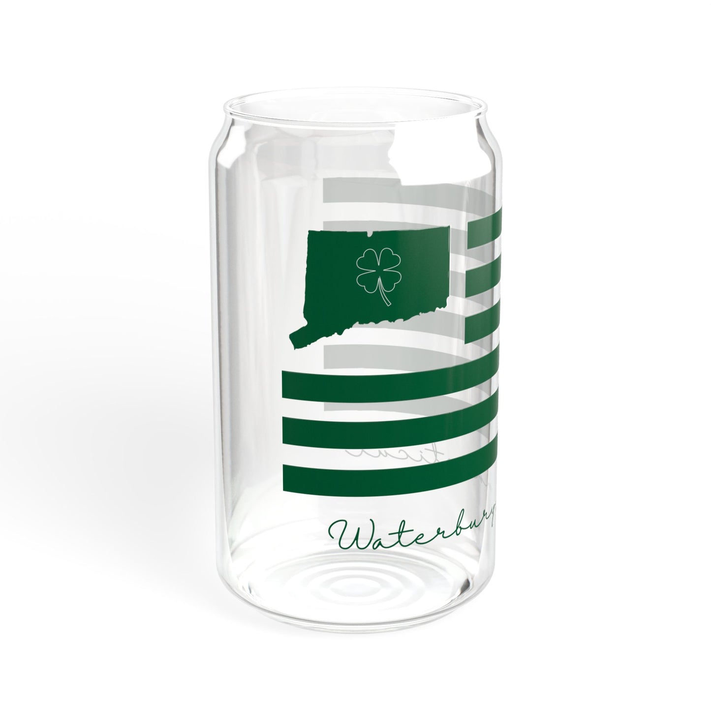Waterbury Connecticut St. Patrick’s Day Flag Sipper Glass, 16oz