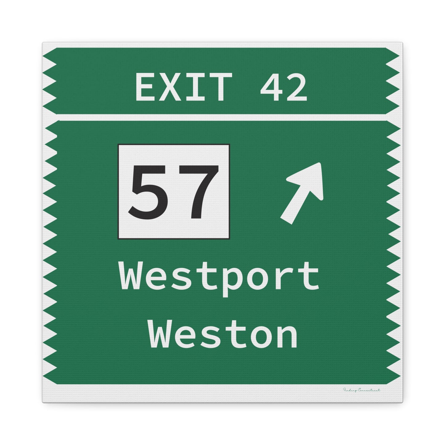 Vintage Merritt Parkway Exit 42 Sign Matte Canvas, Stretched, 1.25"