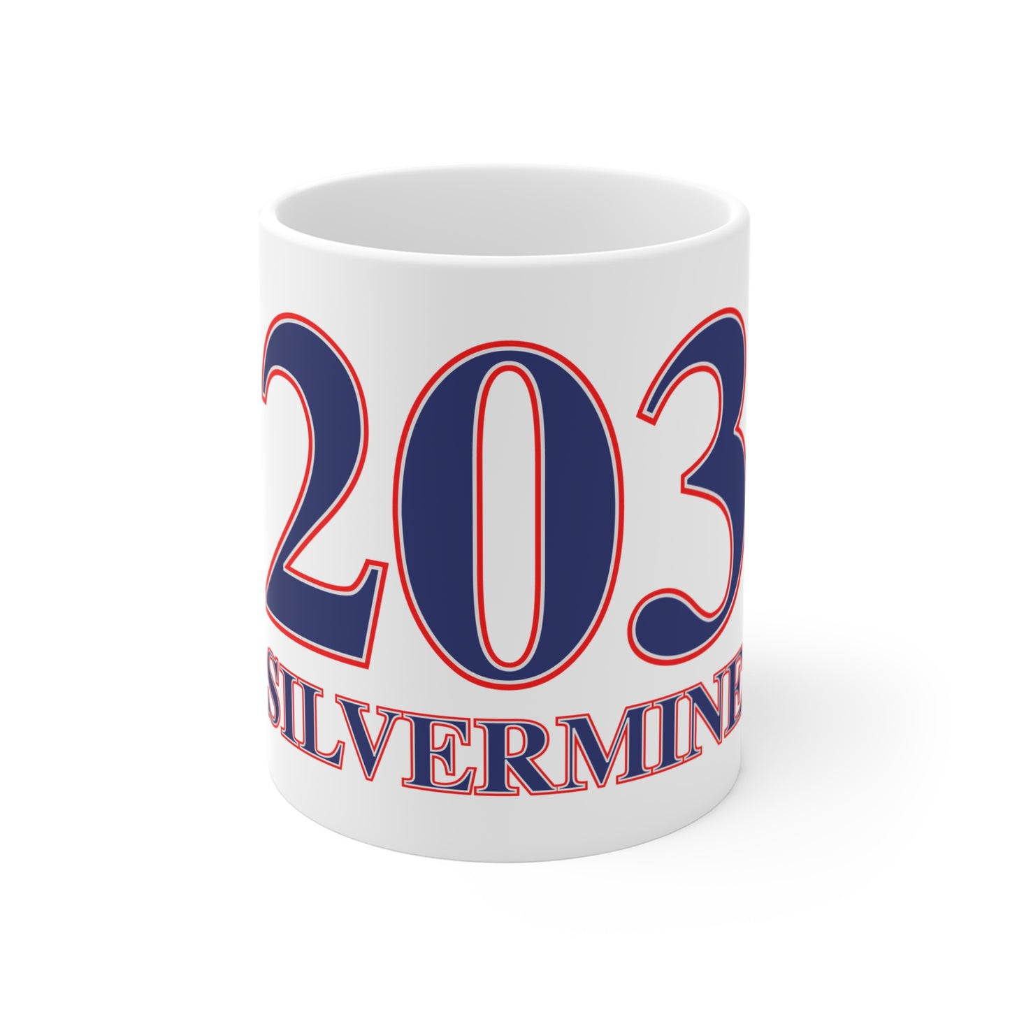 203 Silvermine Red, White & Blue Mug 11oz