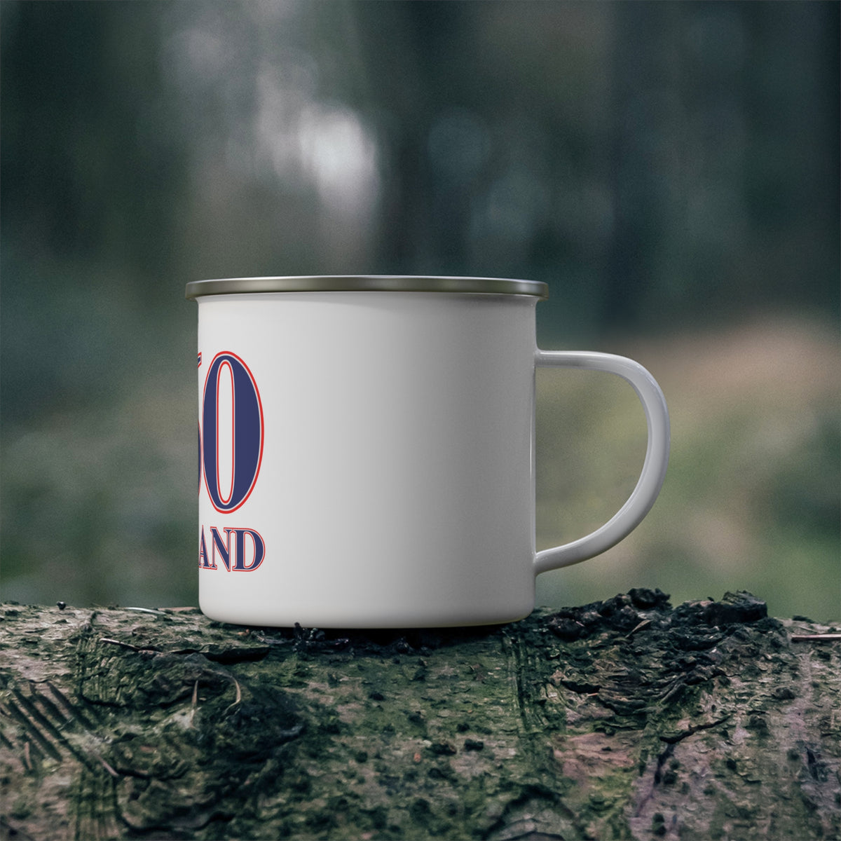 860 Portland Red, White & Blue Enamel Camping Mug