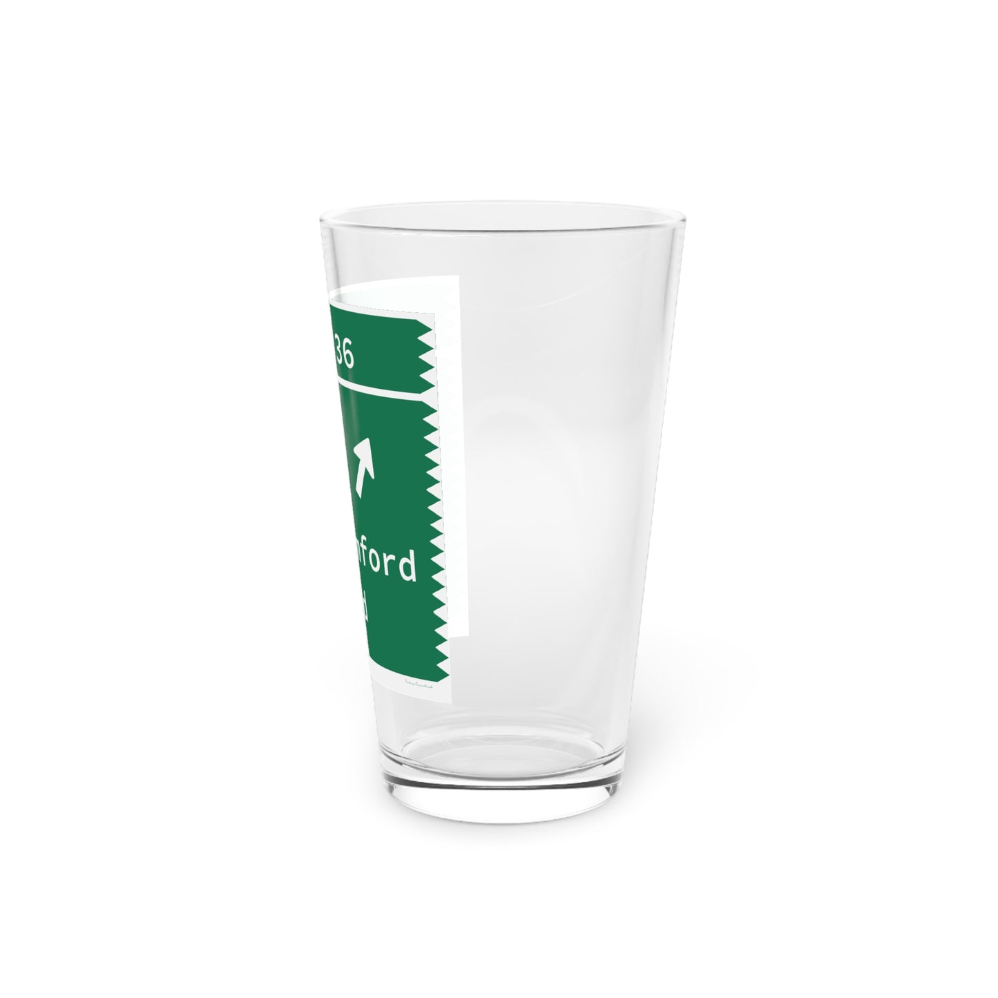 Vintage Merritt Parkway Exit 36 Sign Pint Glass, 16oz