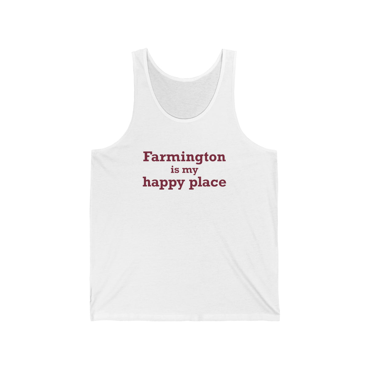 Farmington is My Happy Place Unisex Jersey Tank Top