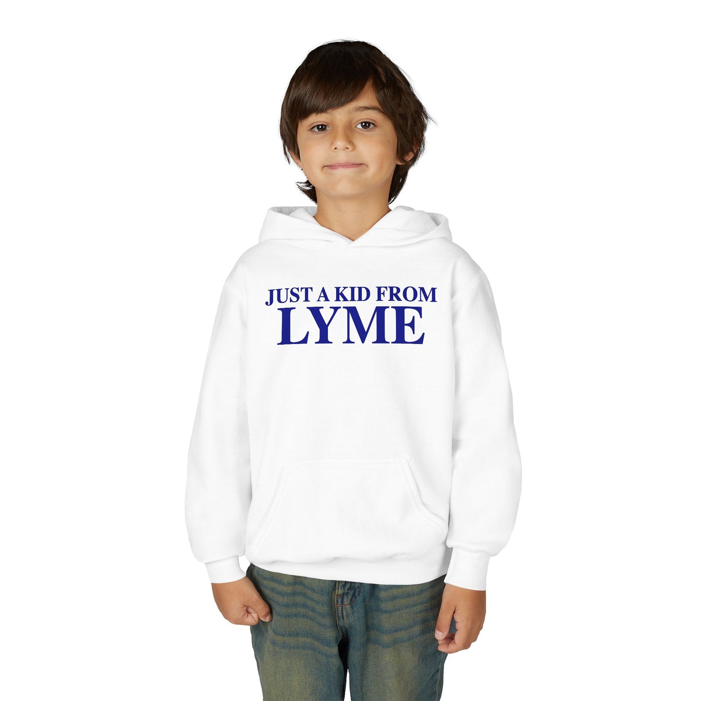 Just a kid from Lyme Youth Heavy Blend Hooded Sweatshirt
