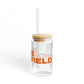 Love Ridgefield Glass Can with Straw and Lid, 16oz