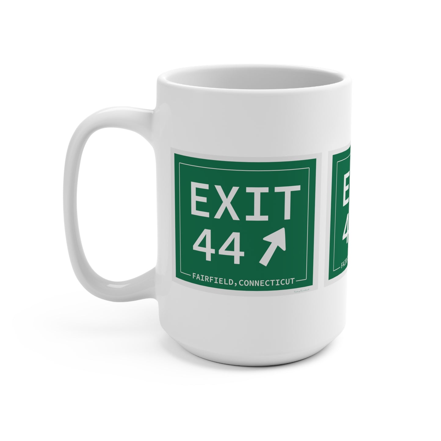 Vintage Exit 44 Merritt Parkway Sign Mug 15oz