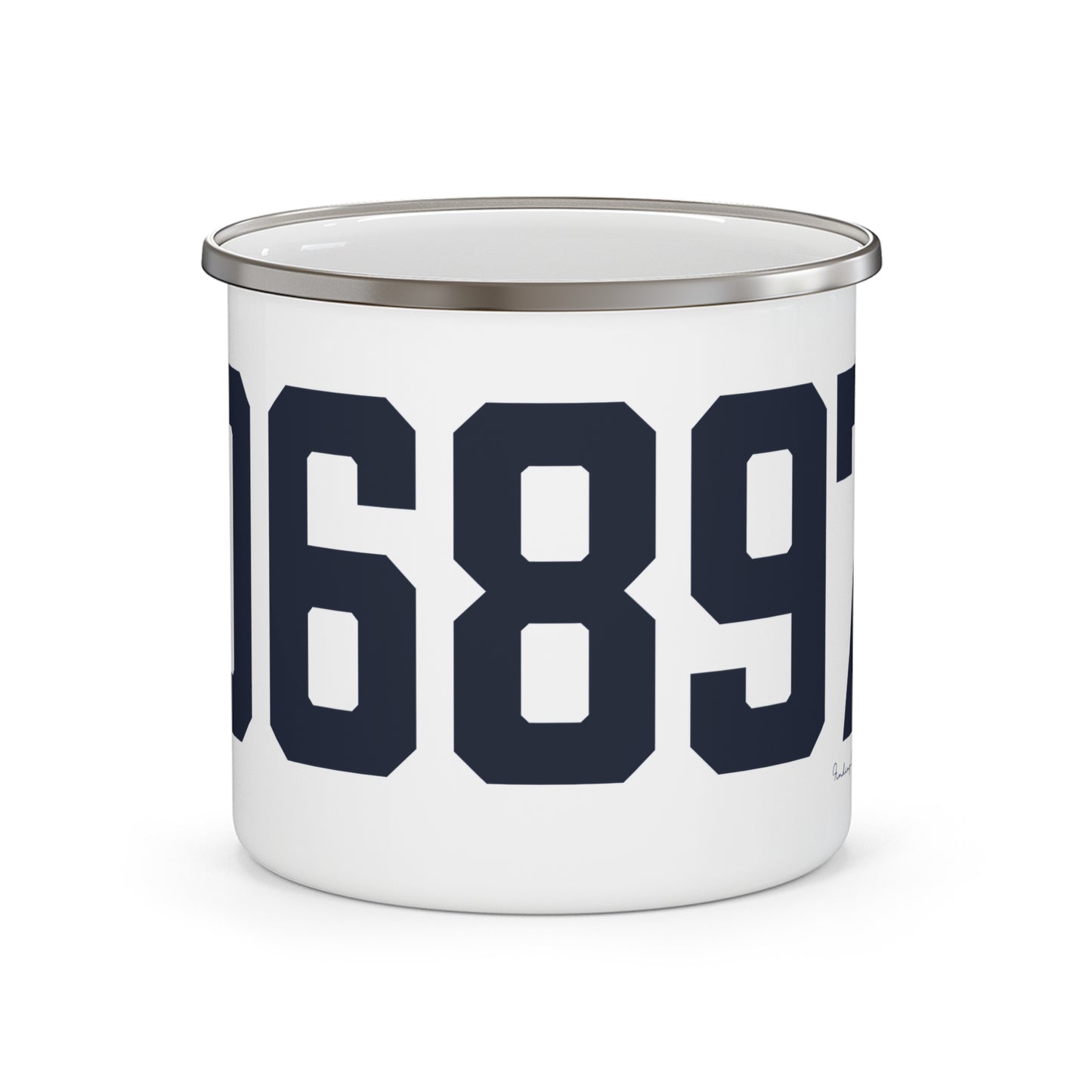 06897 Wilton Connecticut Zip Code Enamel Camping Mug