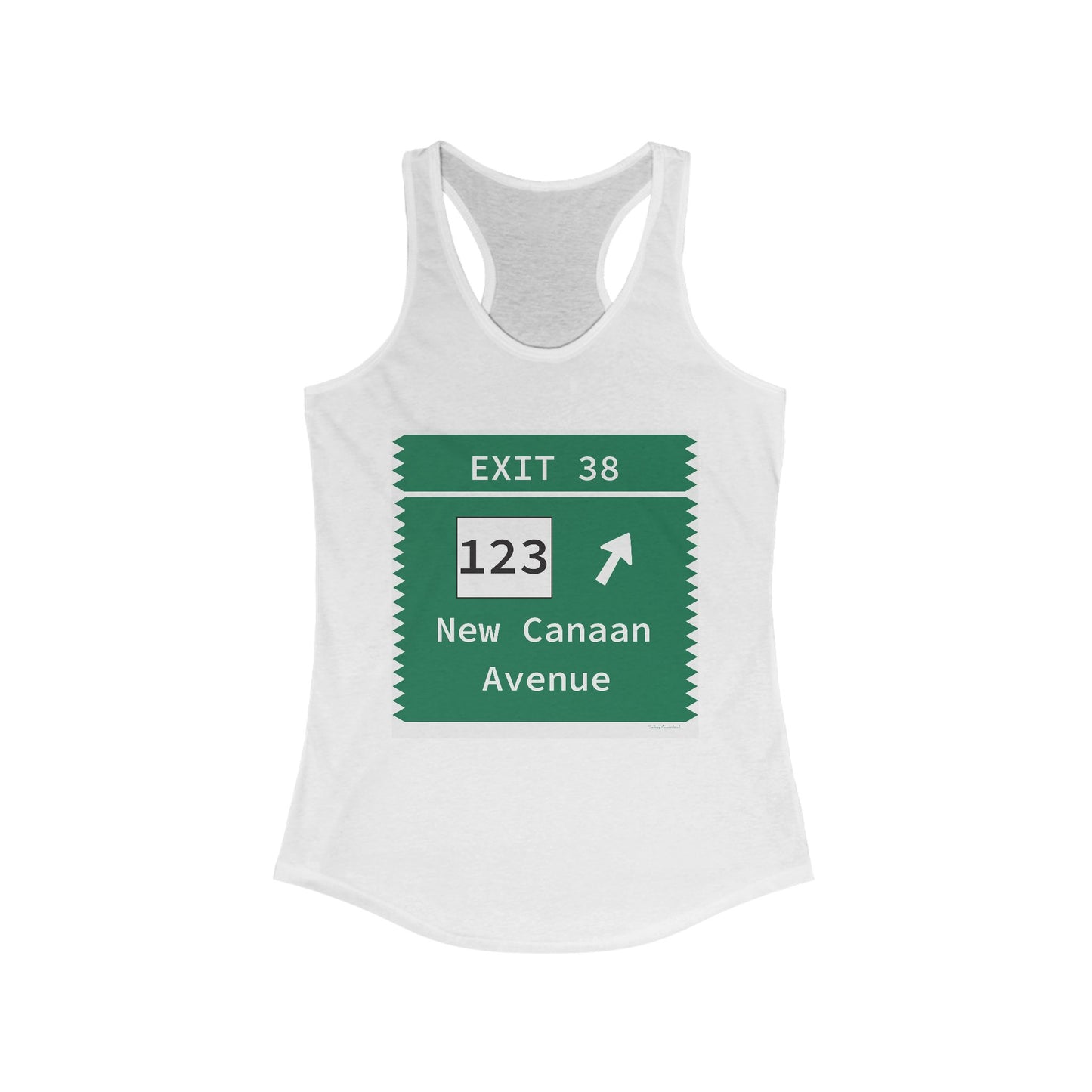 Vintage Merritt Parkway Exit 38 Sign Women's Ideal Racerback Tank Top