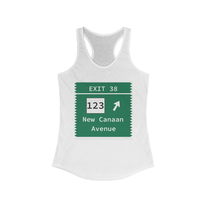 Vintage Merritt Parkway Exit 38 Sign Women's Ideal Racerback Tank Top