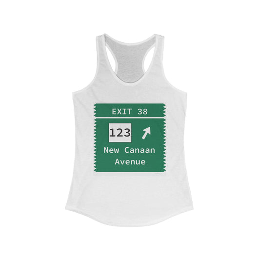 Vintage Merritt Parkway Exit 38 Sign Women's Ideal Racerback Tank Top