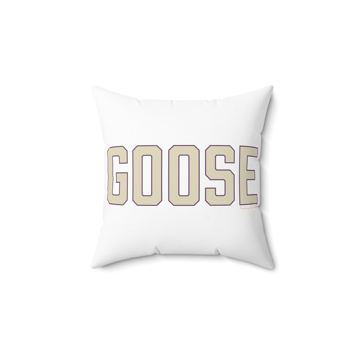 Goose Zip Code Cream & Purple Spun Polyester Square Pillow