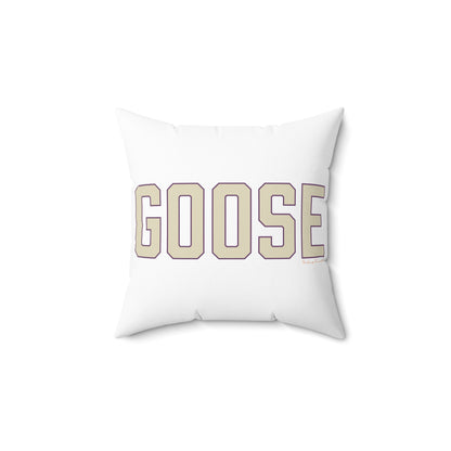 Goose Zip Code Cream & Purple Spun Polyester Square Pillow