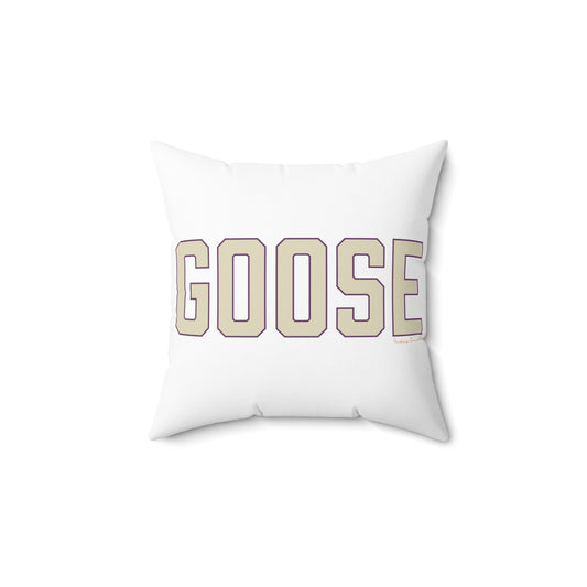 Goose Zip Code Cream & Purple Spun Polyester Square Pillow