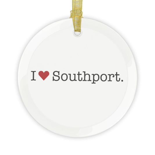 I Heart Southport. Glass Ornaments