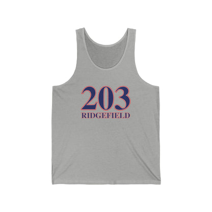 203 Ridgefield Red White & Blue Unisex Jersey Tank Top