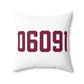06091 Hartland Connecticut Zip Code Polyester Square Pillow