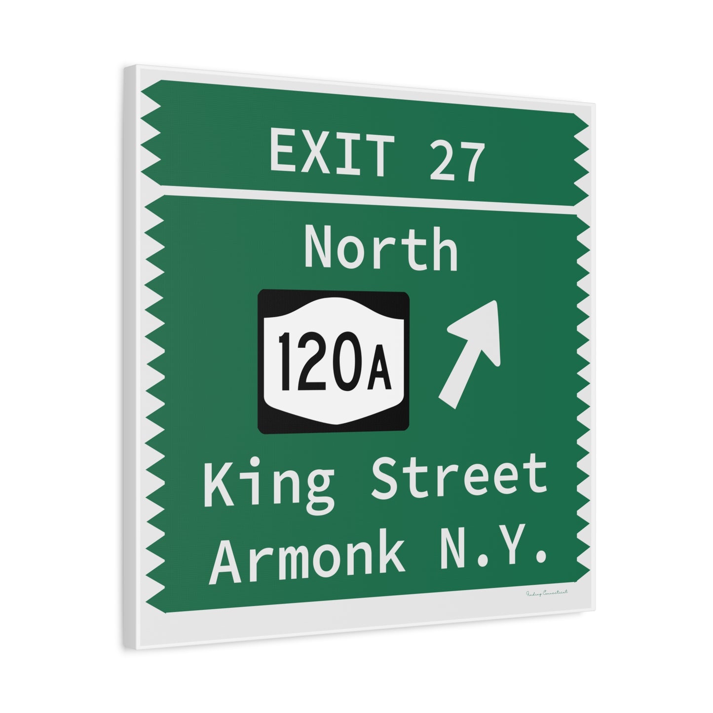 Vintage Merritt Parkway Exit 27 Sign Matte Canvas, Stretched, 1.25"