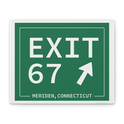 Vintage Exit 67 WCP Sign Matte Canvas, Stretched, 1.25"