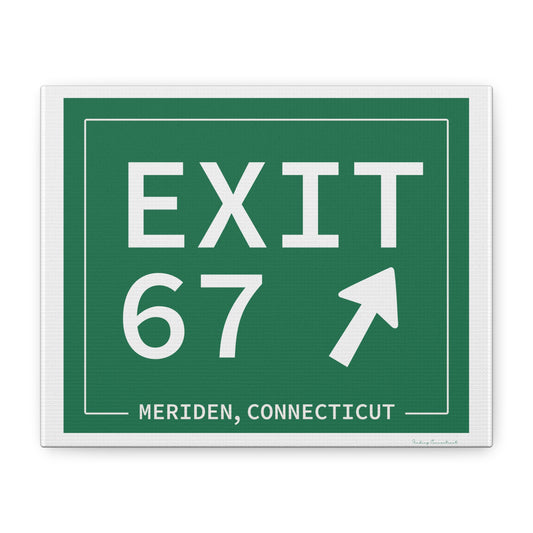 Vintage Exit 67 WCP Sign Matte Canvas, Stretched, 1.25"