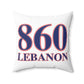 860 Lebanon Red, White & Blue Spun Polyester Square Pillow