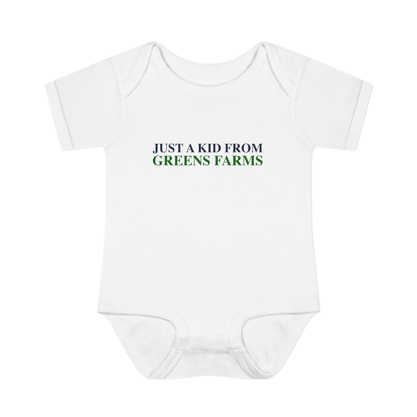 Just a kid from Greens Farms Infant Baby Rib Bodysuit