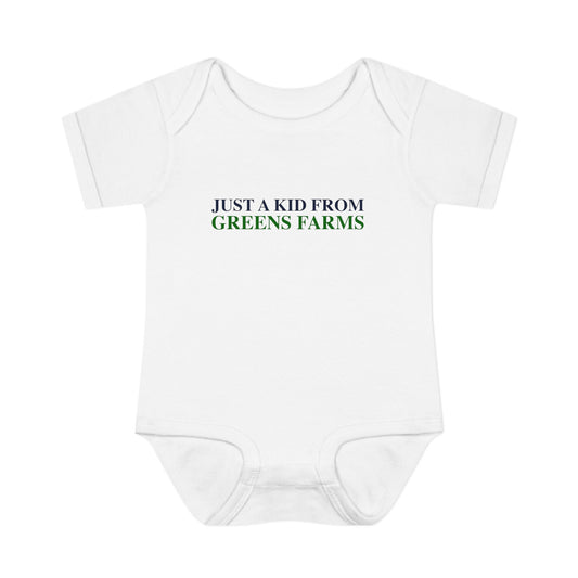 Just a kid from Greens Farms Infant Baby Rib Bodysuit