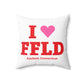 I Heart FFLD Spun Polyester Square Pillow