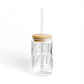 41 Tilt Greens Farms Glass Can with Straw and Lid, 16oz