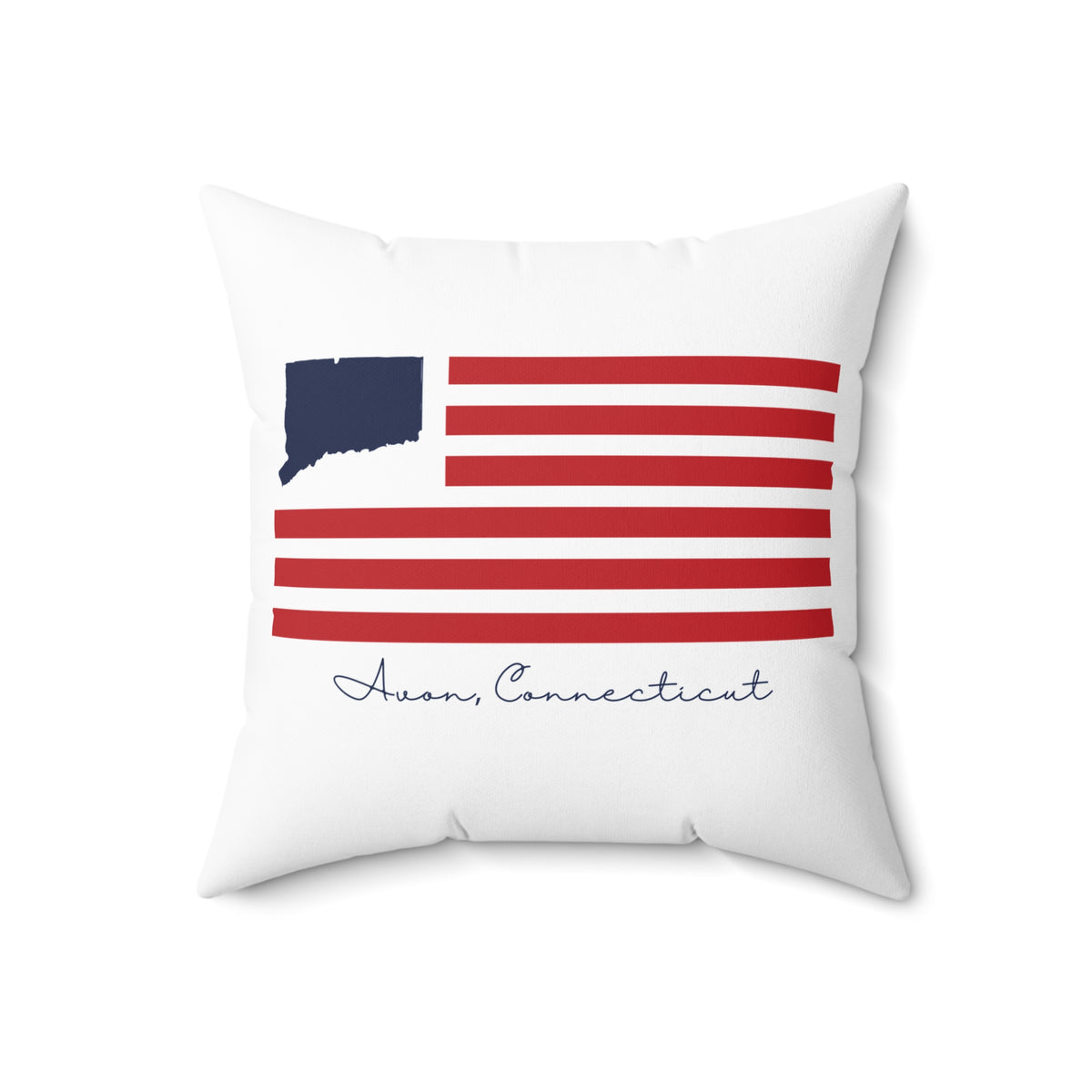 Avon Connecticut Flag Spun Polyester Square Pillow