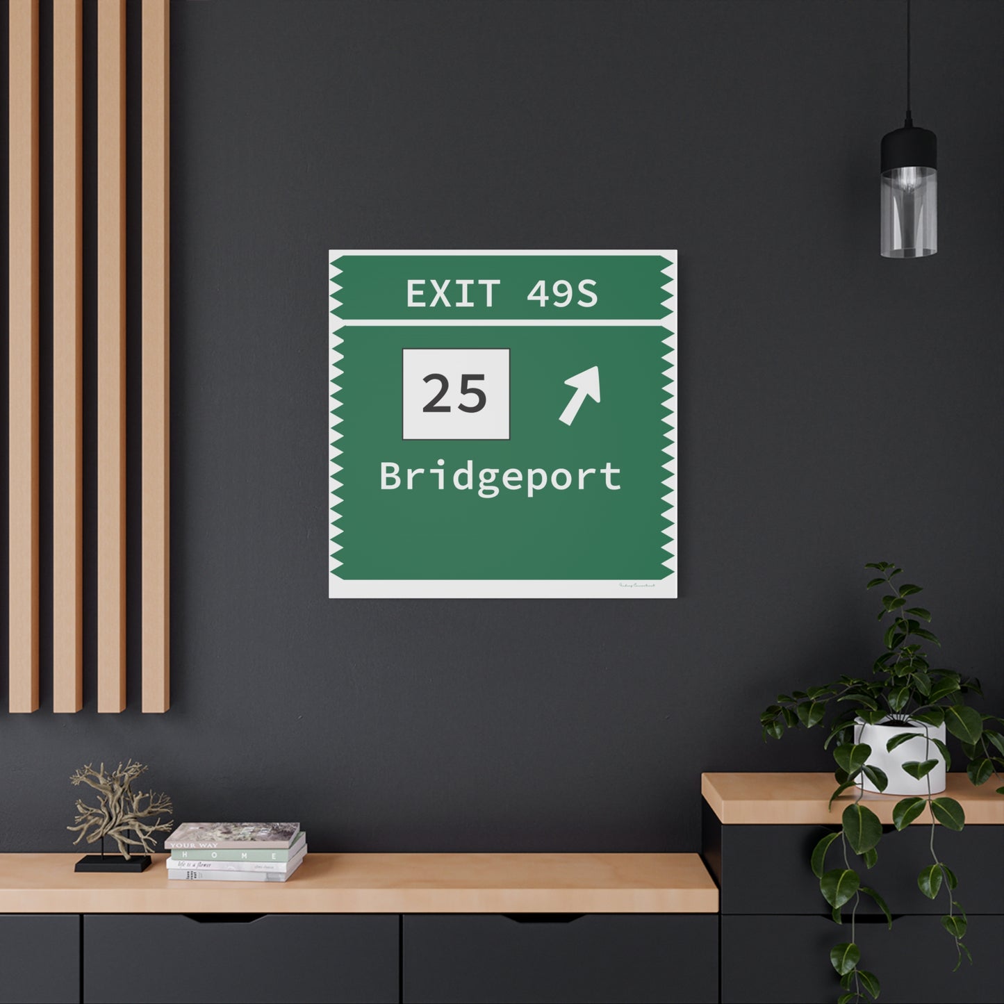 Vintage Merritt Parkway Exit 49S Sign Matte Canvas, Stretched, 1.25"