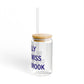I Really Really Miss Old Saybrook Glass Can with Straw and Lid, 16oz