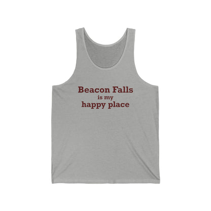 Beacon Falls is My Happy Place Unisex Jersey Tank Top