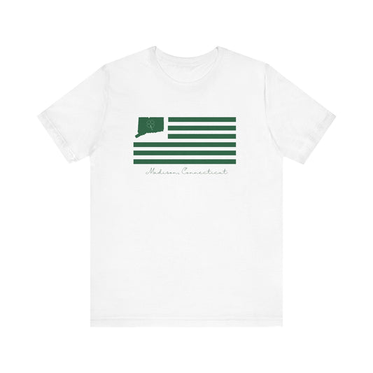 Madison Connecticut St Patrick’s Day Flag  Unisex Jersey Short Sleeve T-Shirt