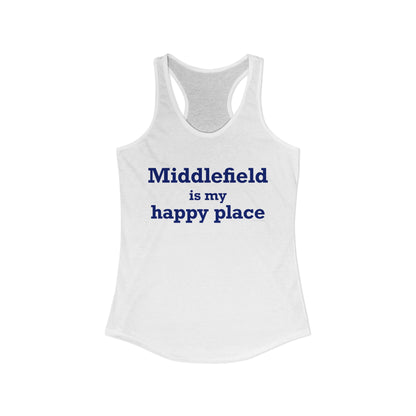 Middlefield is My Happy Place Women's Ideal Racerback Tank Top