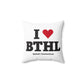 I Heart BTHL Spun Polyester Square Pillow