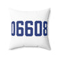 06608 Bridgeport Connecticut Zip Code Spun Polyester Square Pillow