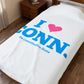 I Heart CONN Velveteen Plush Blanket