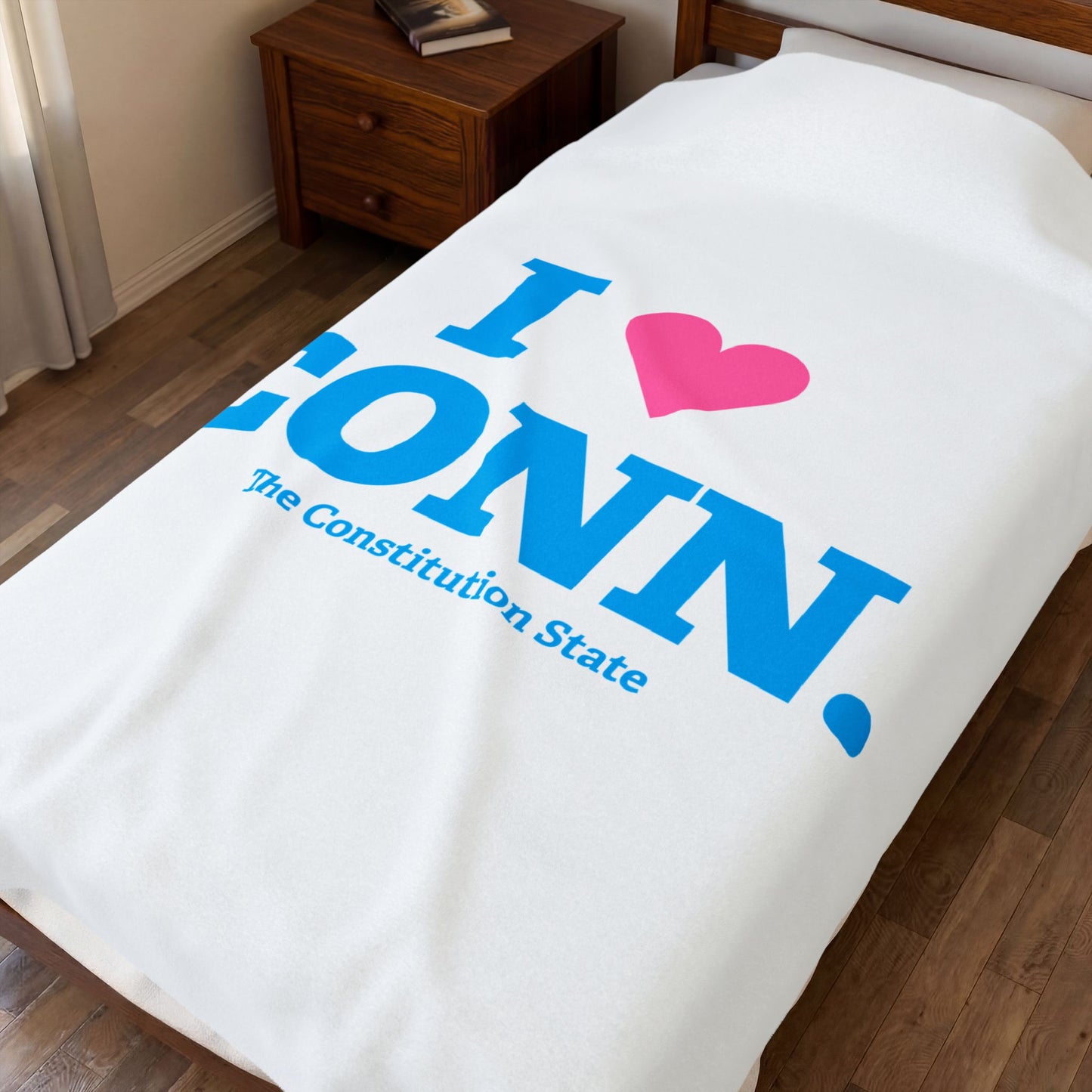 I Heart CONN Velveteen Plush Blanket