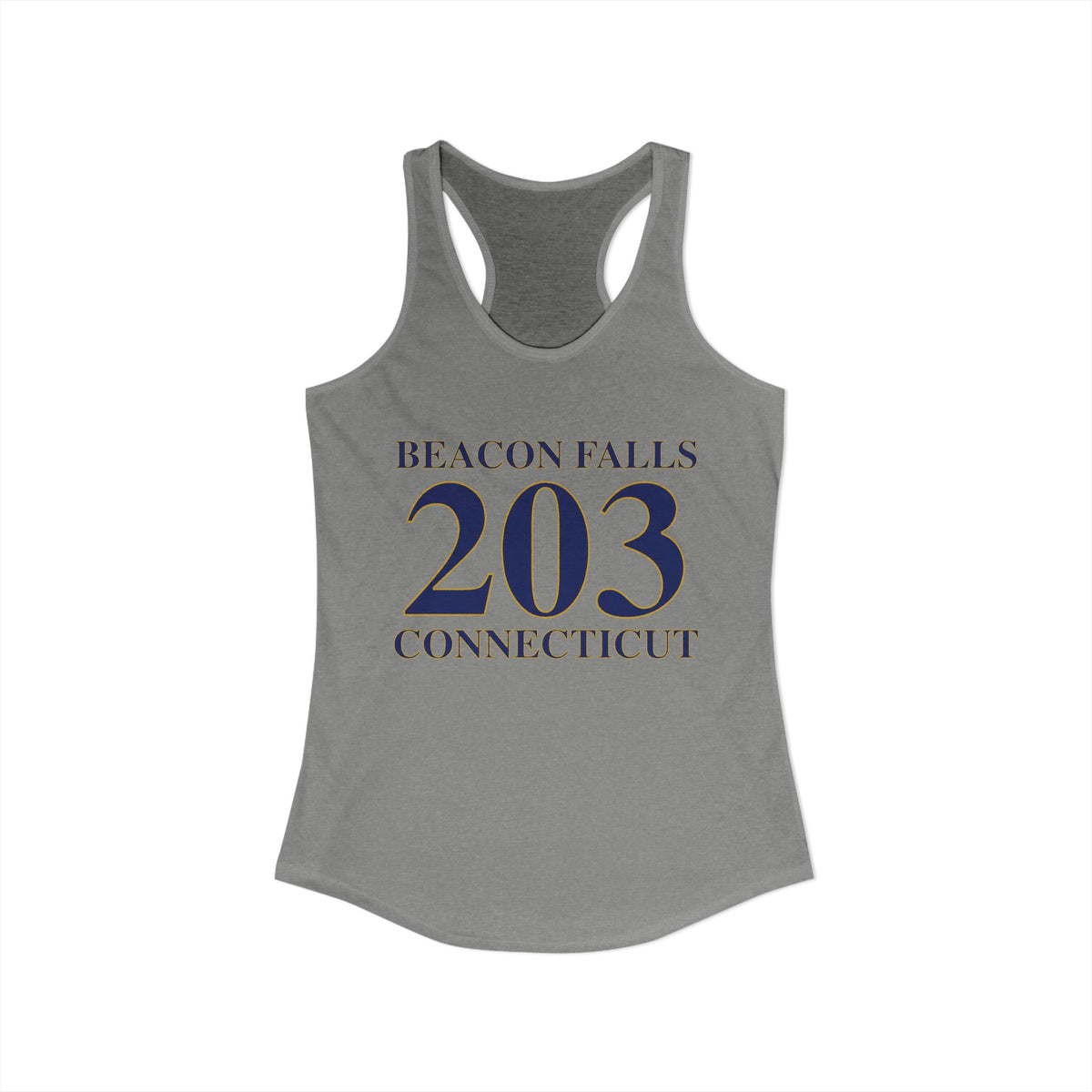 Beacon Falls 203 Connecticut Women's Ideal Racerback Tank Top