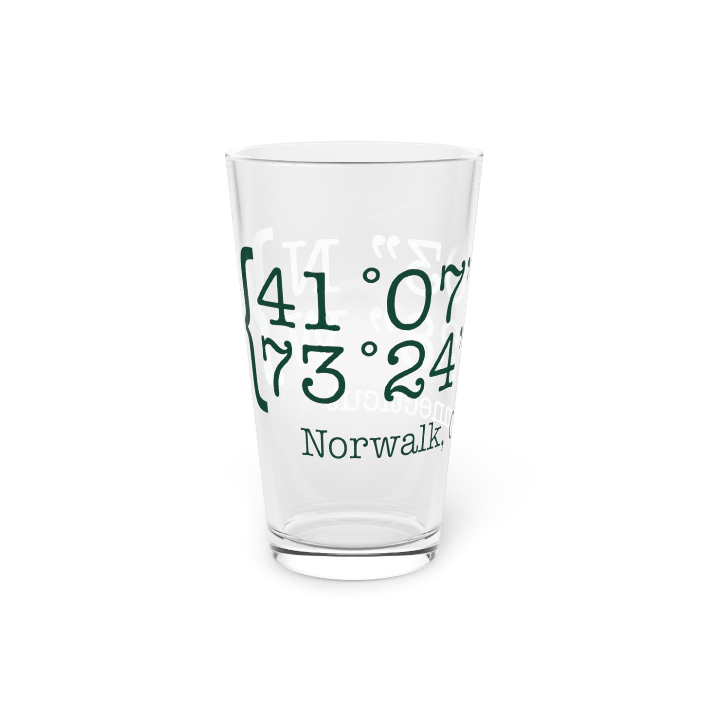 Norwalk Coordinates Pint Glass, 16oz