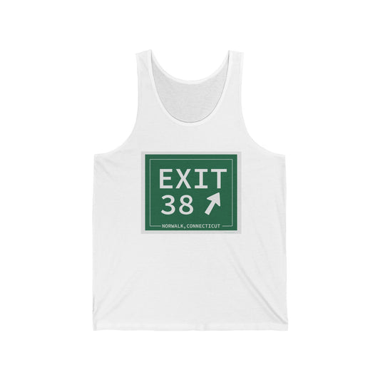 Vintage Exit 38 Merritt Parkway Sign Unisex Jersey Tank Top