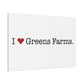 I Heart Greens Farms. Matte Canvas, Stretched, 1.25"