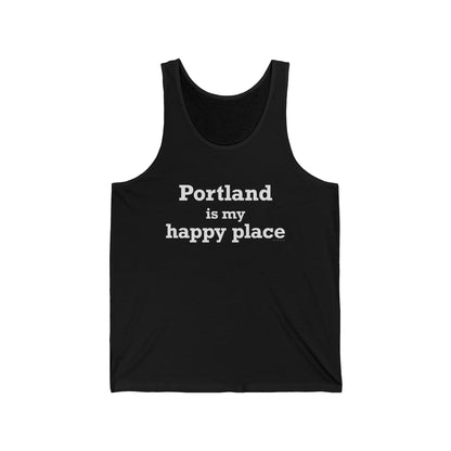Portland is My Happy Place Unisex Jersey Tank Top