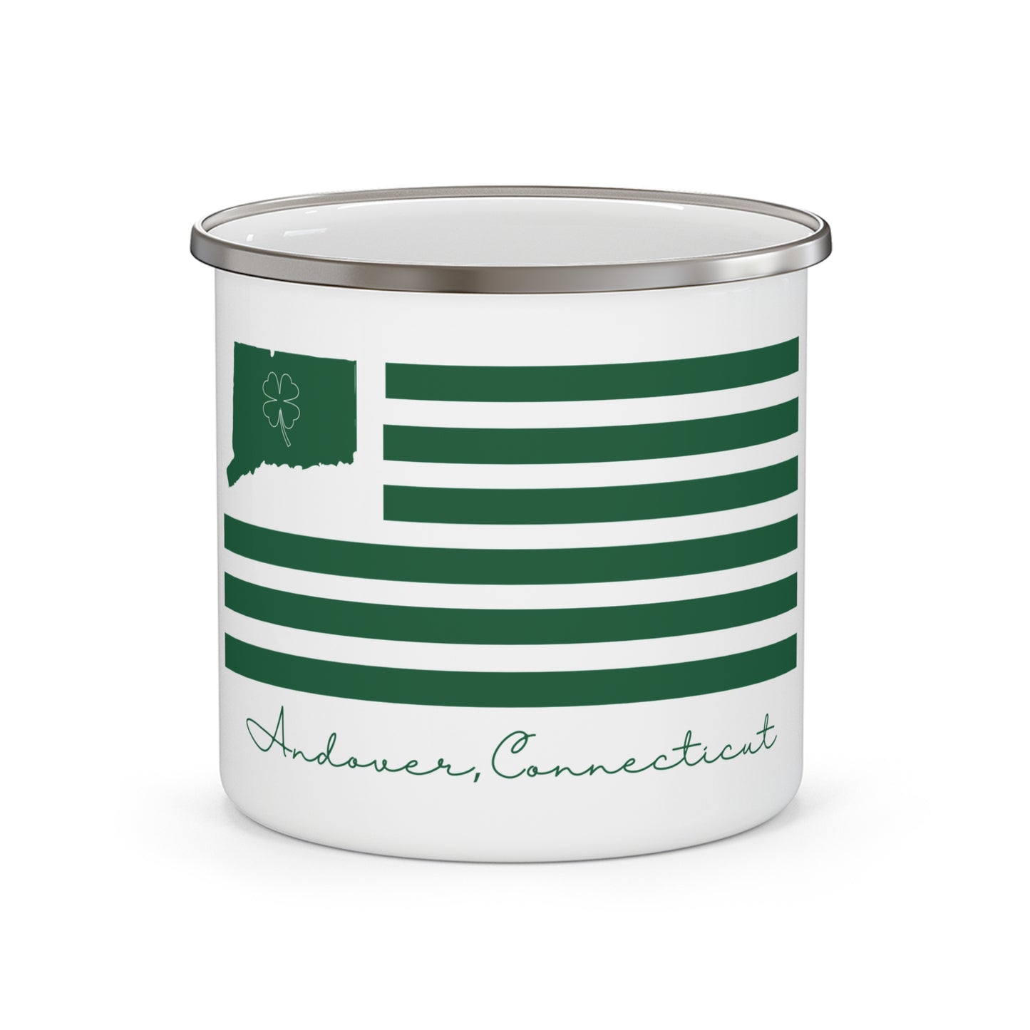 Andover Connecticut St. Patrick’s Day Flag  Enamel Camping Mug