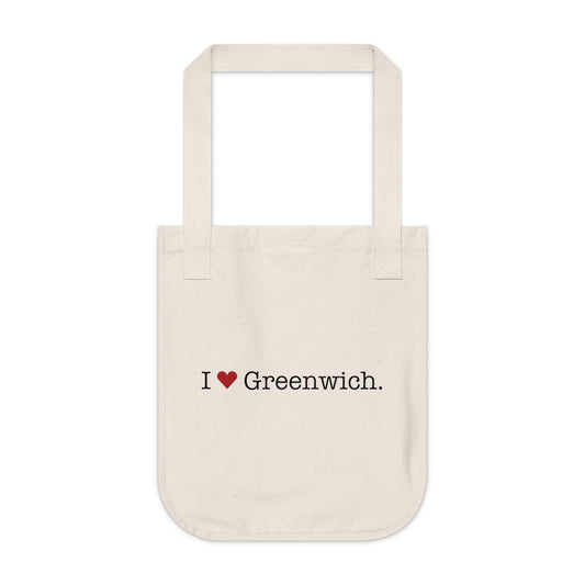 I Heart Greenwich. Organic Canvas Tote Bag