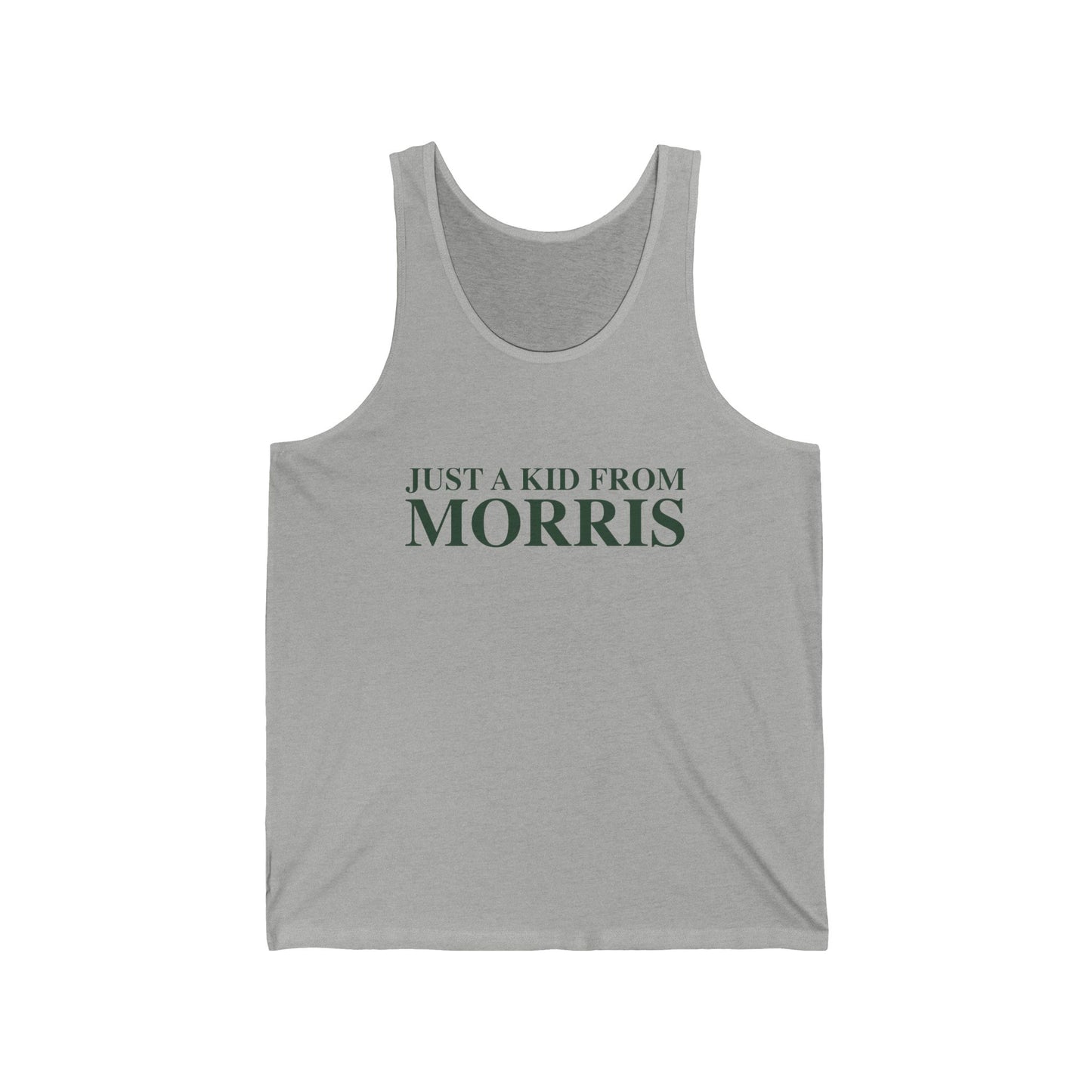 Just a kid from Morris Unisex Jersey Tank Top