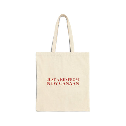 Just a kid from New Canaan Cotton Canvas Tote Bag