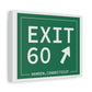 Vintage Exit 60 WCP Sign  Matte Canvas, Stretched, 1.25"